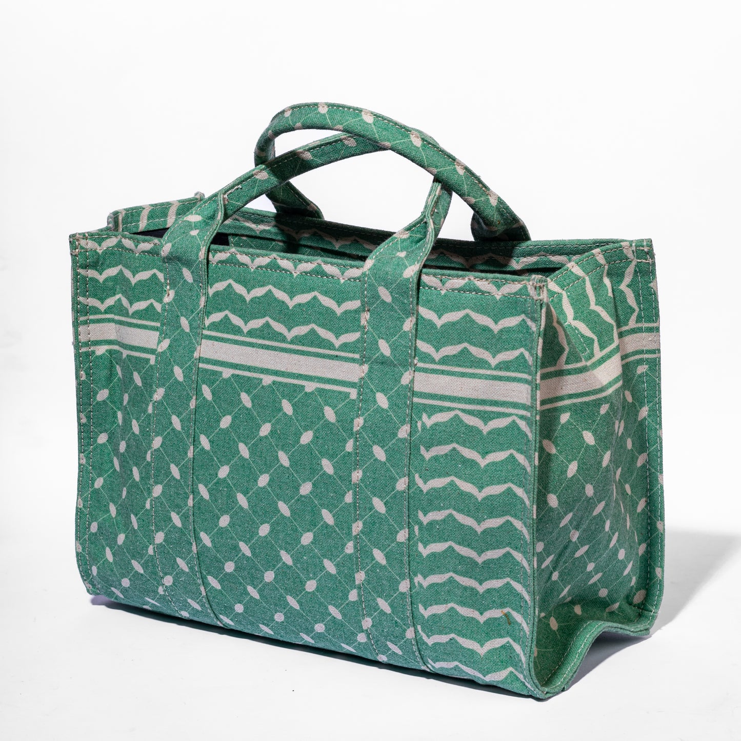 Trendy Green Keffiyeh Pattern Handbag