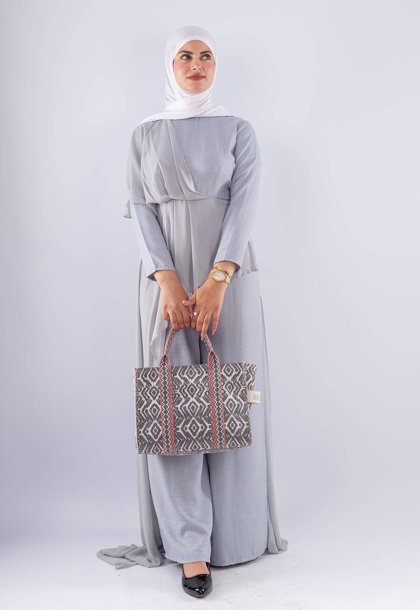 Elegant Wide-Leg Jumpsuit with Chiffon Skirt Overlay