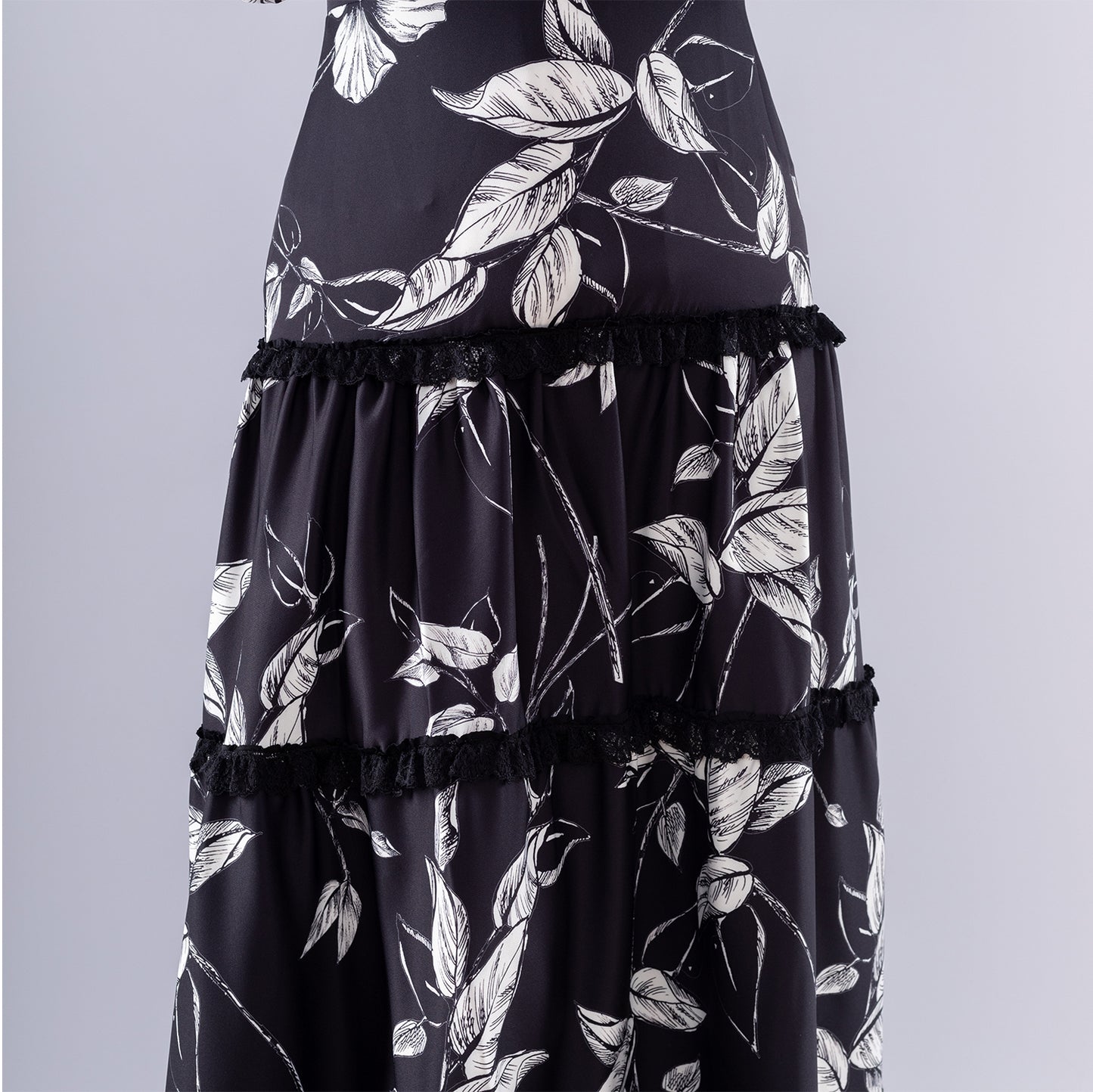 Salma Black and white Chiffon dress