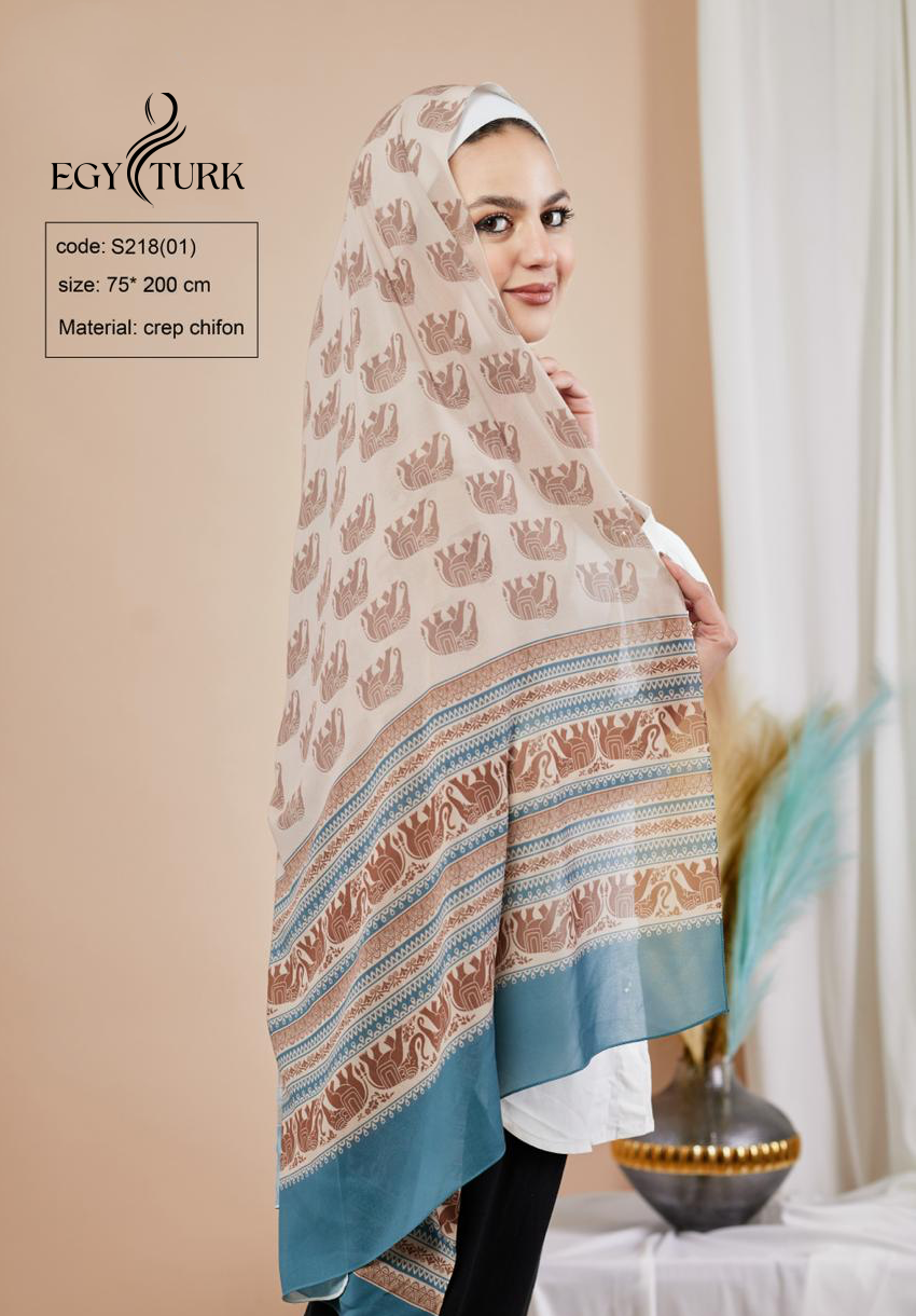 Egy Turk Elephant-Inspired Chiffon Hijab