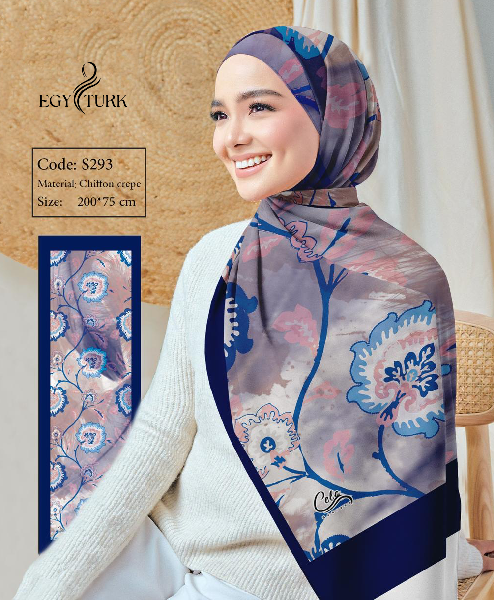 Watercolor Floral Chiffon Hijab by Egy Turk
