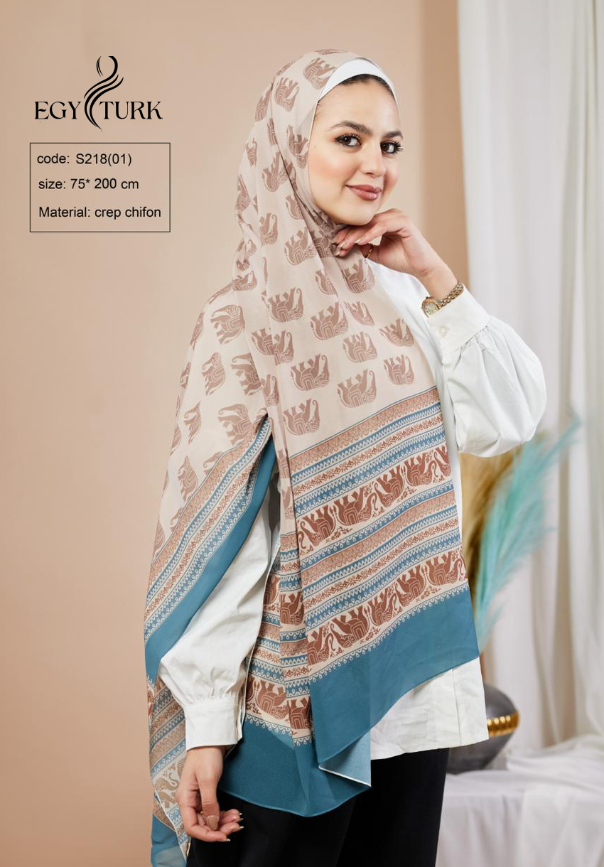 Egy Turk Elephant-Inspired Chiffon Hijab
