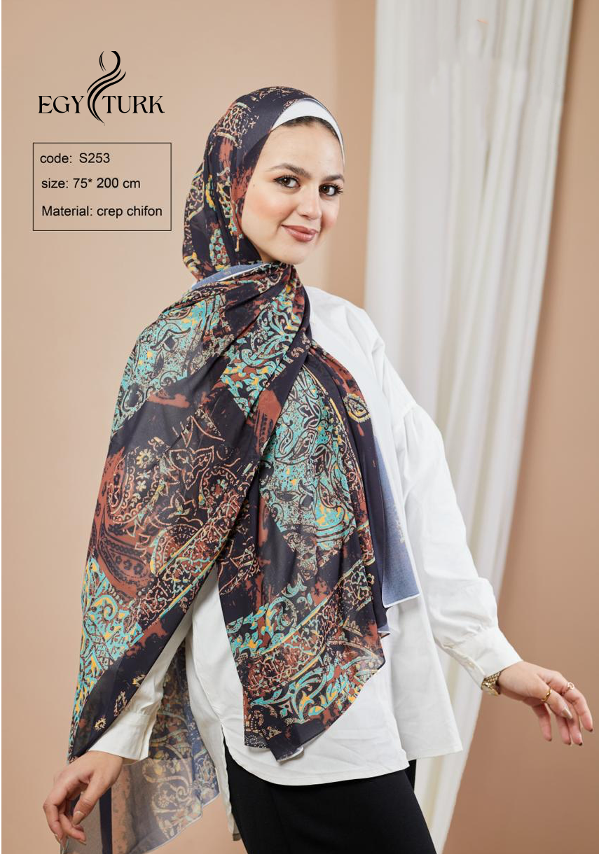 Elegant Crepe Chiffon Hijab by Egy Turk