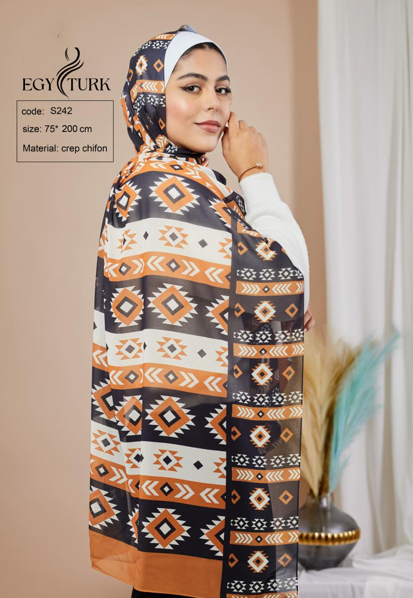 Geometric Print Hijab by Egy Turk
