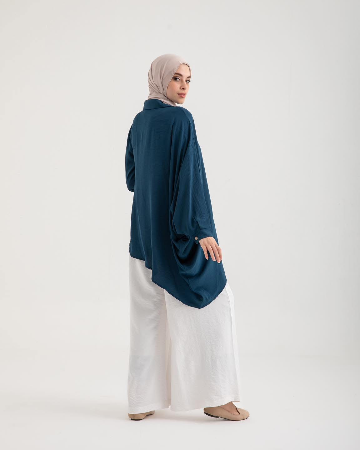 Elegant asymmetrical Button-Up Tunic | Modest Women's Top