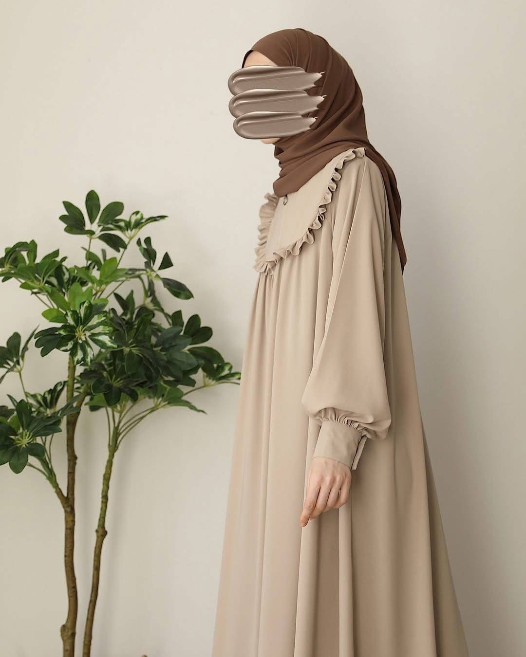 Elegant Ruffle Collar Button-Down Maxi Dress | Modest Style