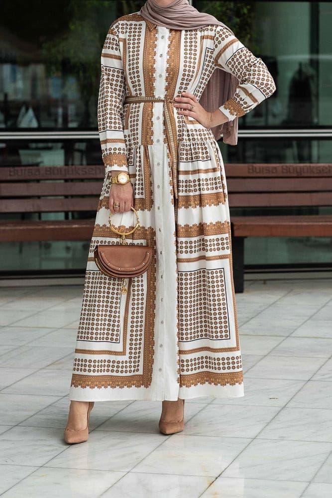 Nour Scarf Bloom | Breastfeeding-Friendly Modest Maxi Dress