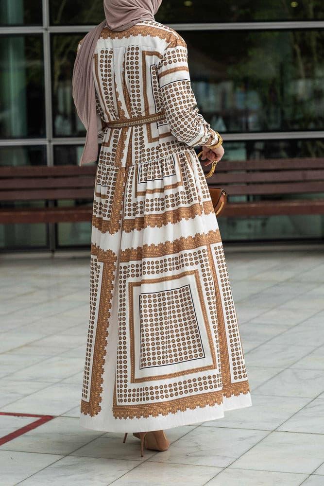 Nour Scarf Bloom | Breastfeeding-Friendly Modest Maxi Dress
