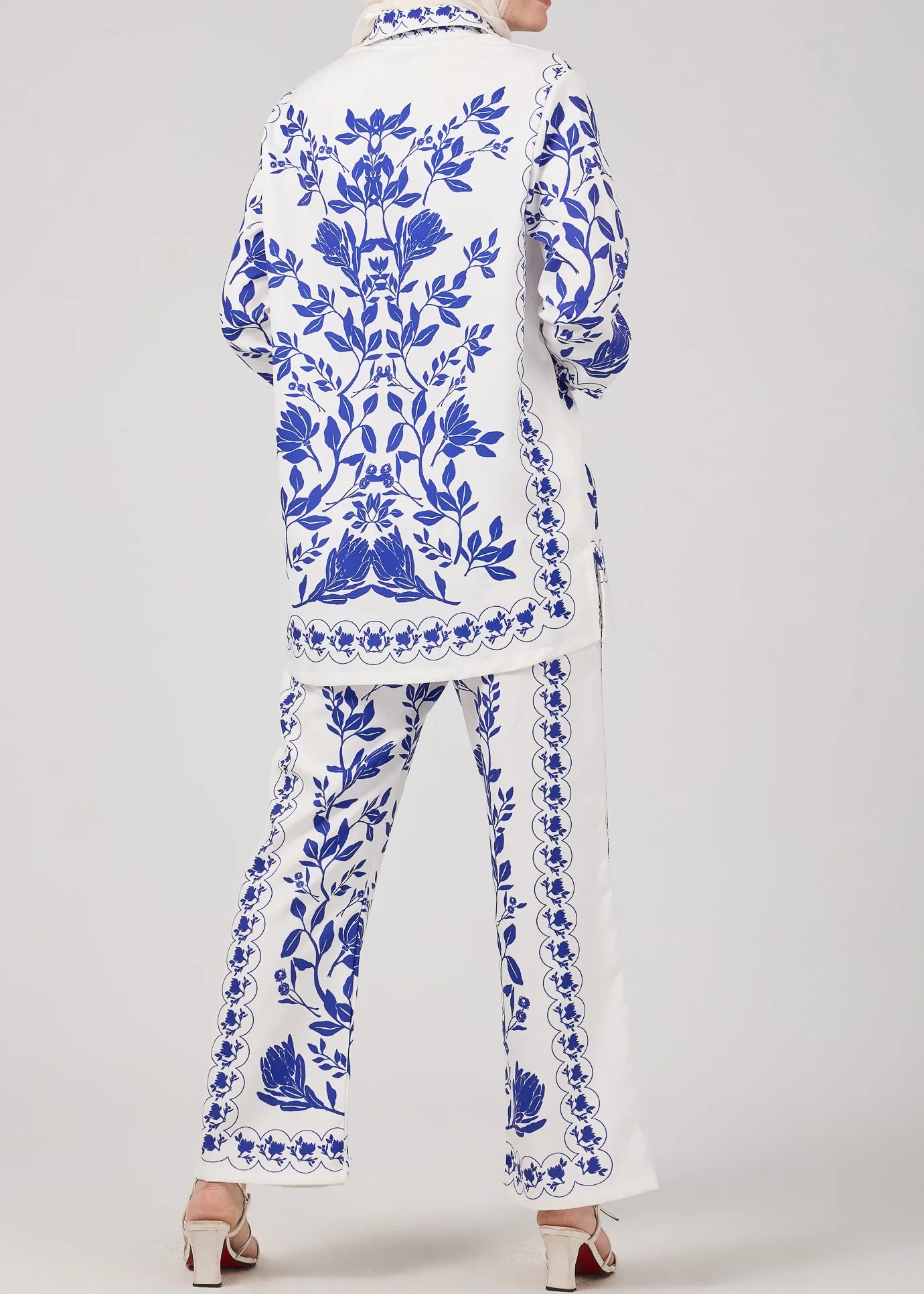 Nour Azul Elegance | Printed Two-Piece Modest wear