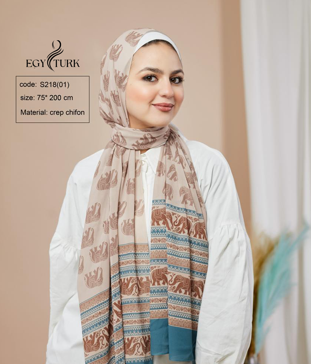 Egy Turk Elephant-Inspired Chiffon Hijab
