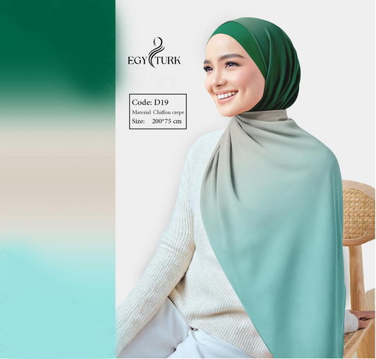 Elegant Green Chiffon Hijab by Egy Turk