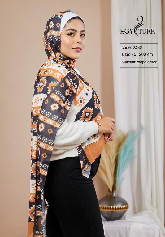 Geometric Print Hijab by Egy Turk