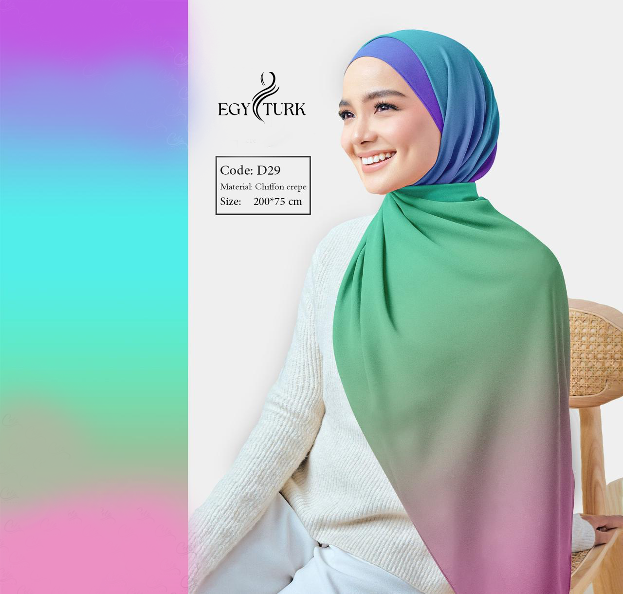 Egy Turk Gradient Chiffon Hijab