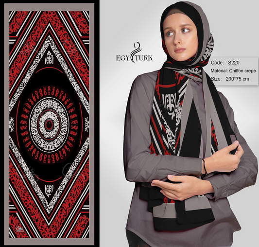 Majlisa Printed Chiffon Hijab – Elegant Tie-Dye Scarf for Modest Fashion