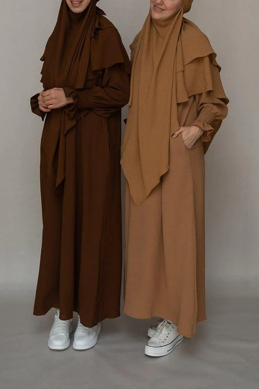 Travel-Friendly A-Cut Abaya with Pockets