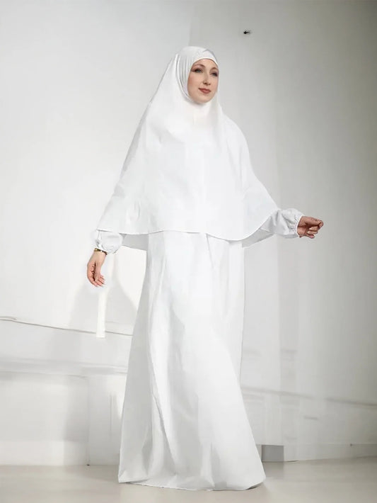 Classic White  Modesty Ihram Abaya Set for Hajj and Umrah