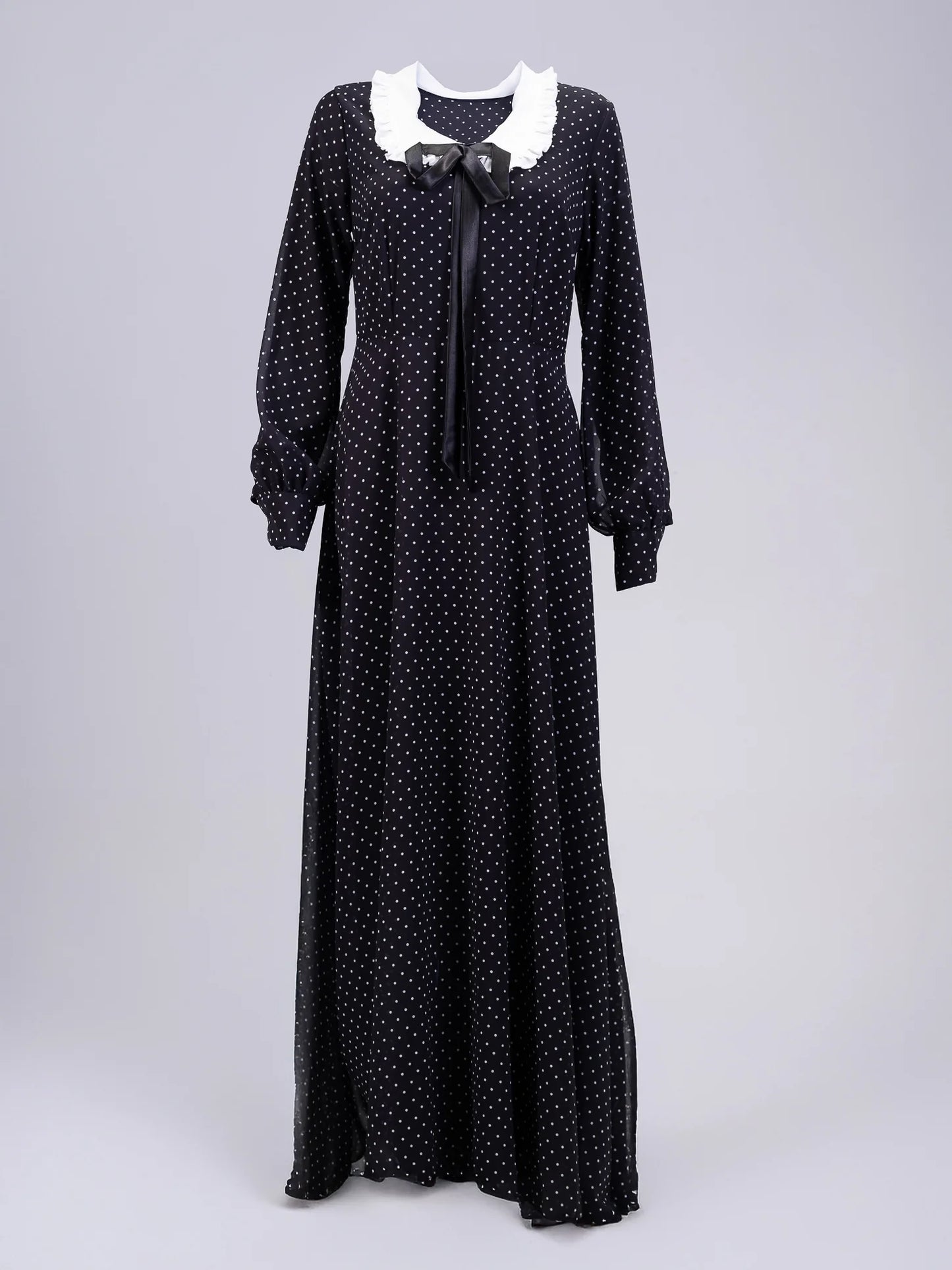Modes Polka Dot Maxi chiffon Dress