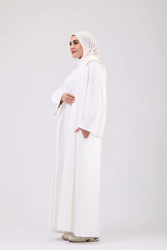 Classic White Open white Abaya