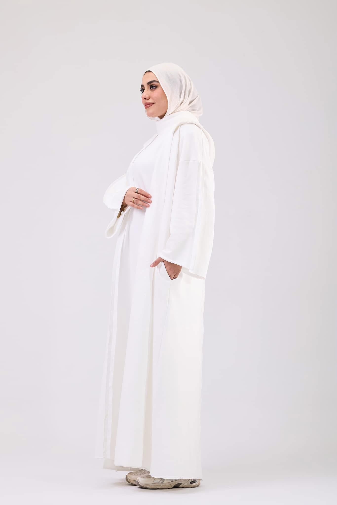 Classic White Open white Abaya