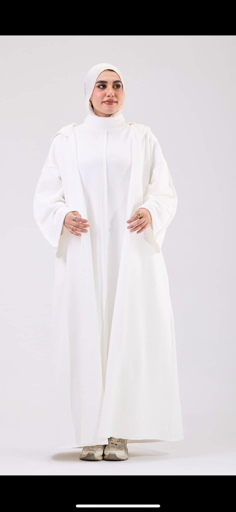 Classic White Open white Abaya