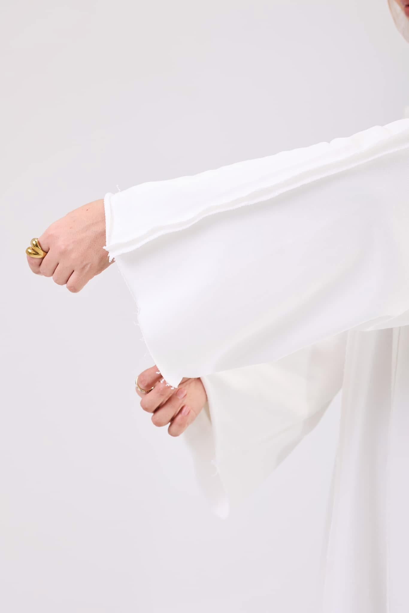 Classic White Open white Abaya