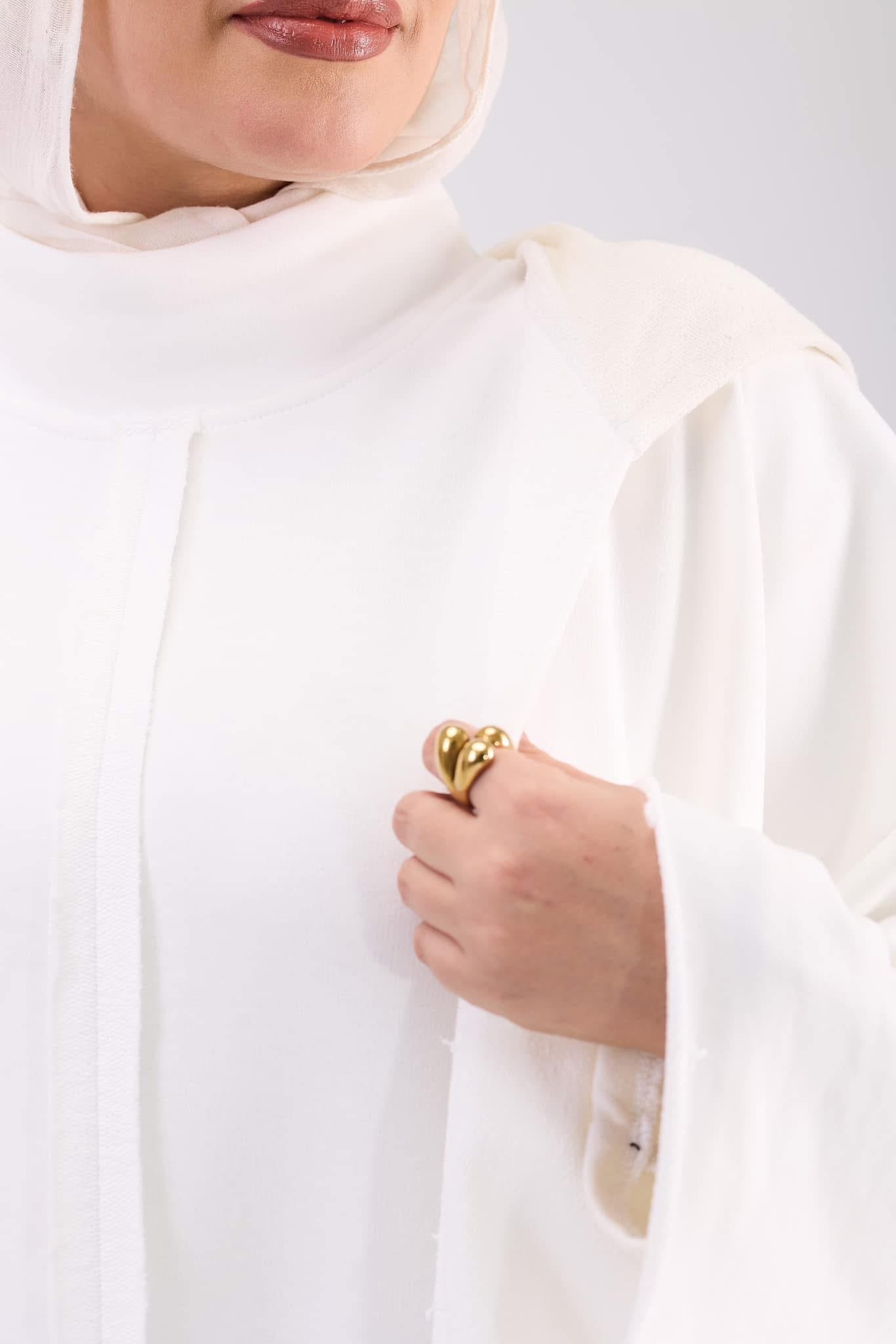 Classic White Open white Abaya