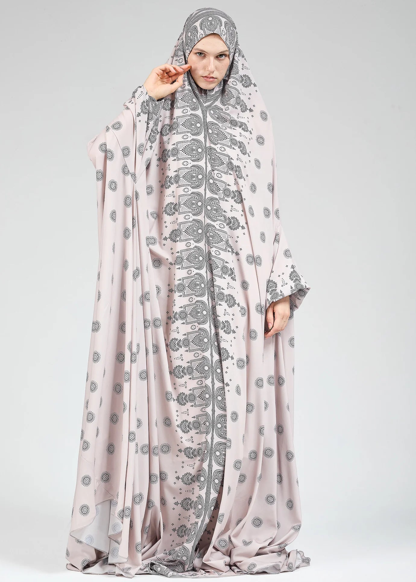 Satin Prayer Gown with Extended Coverage