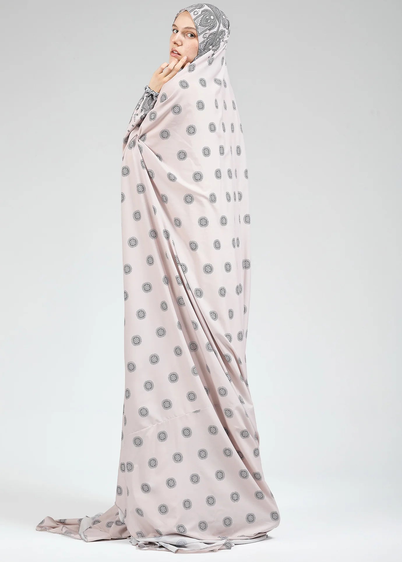 Satin Prayer Gown with Extended Coverage