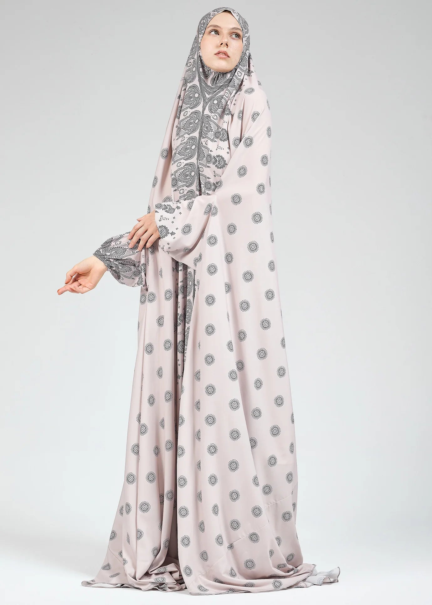 Satin Prayer Gown with Extended Coverage
