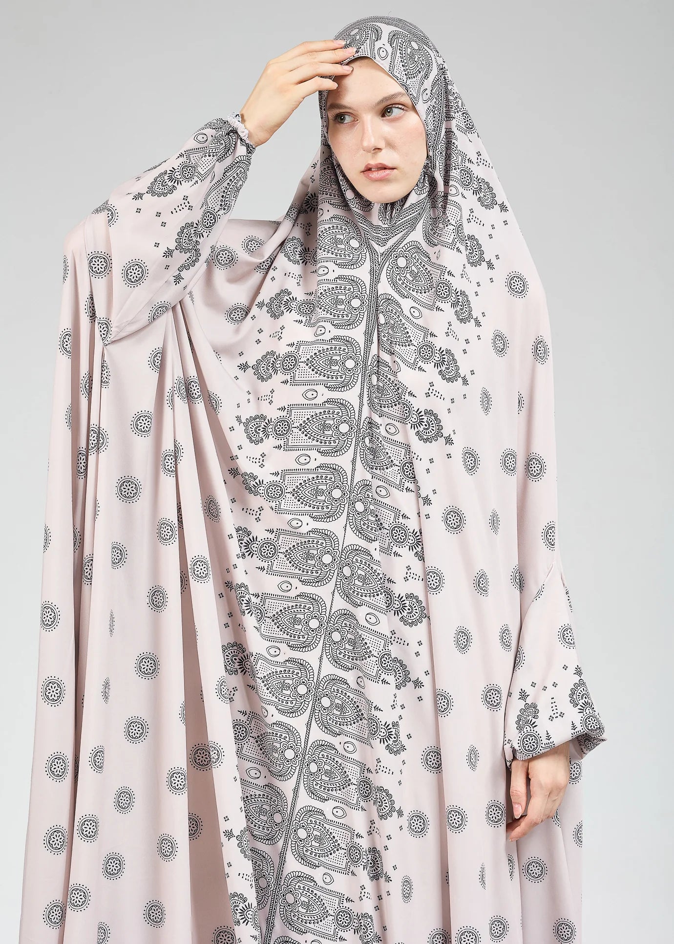 Satin Prayer Gown with Extended Coverage