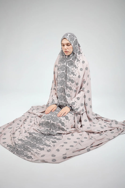 Satin Prayer Gown with Extended Coverage