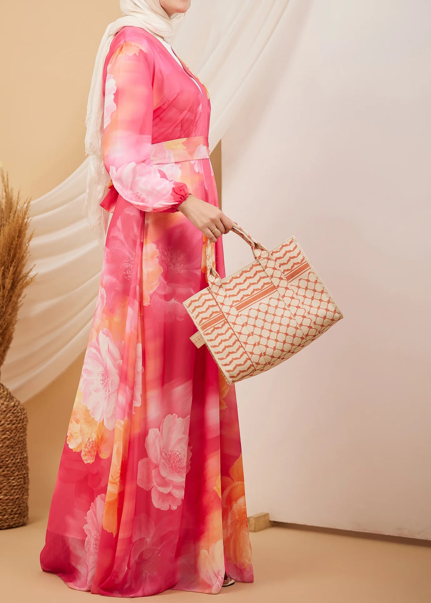 Lavender Blossom Chiffon Maxi Dress