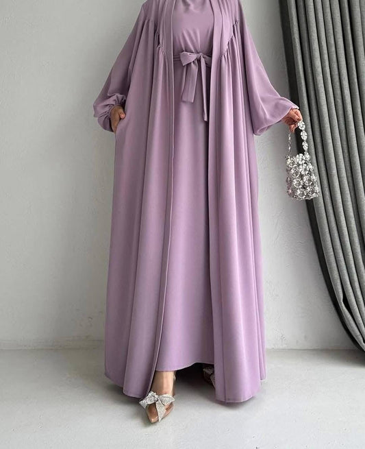 Lavender Flowy Abaya Set