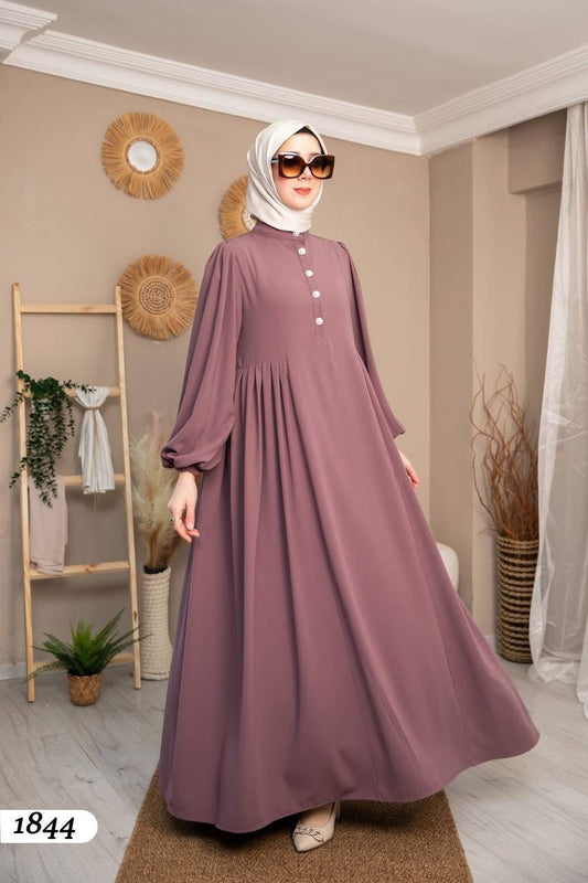 Elegant Plum Flowy Maxi Dress – Timeless Modest Fashion