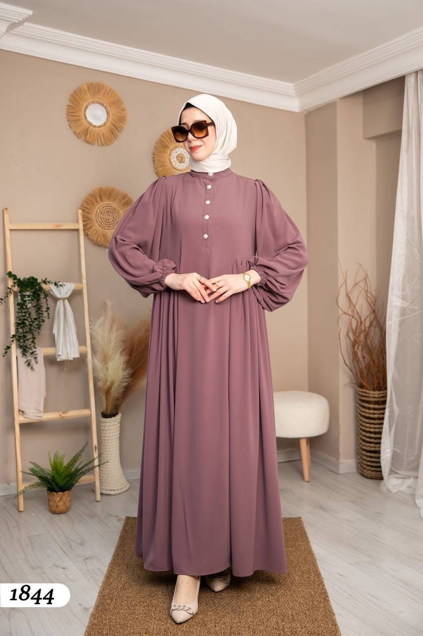 Elegant Plum Flowy Maxi Dress – Timeless Modest Fashion