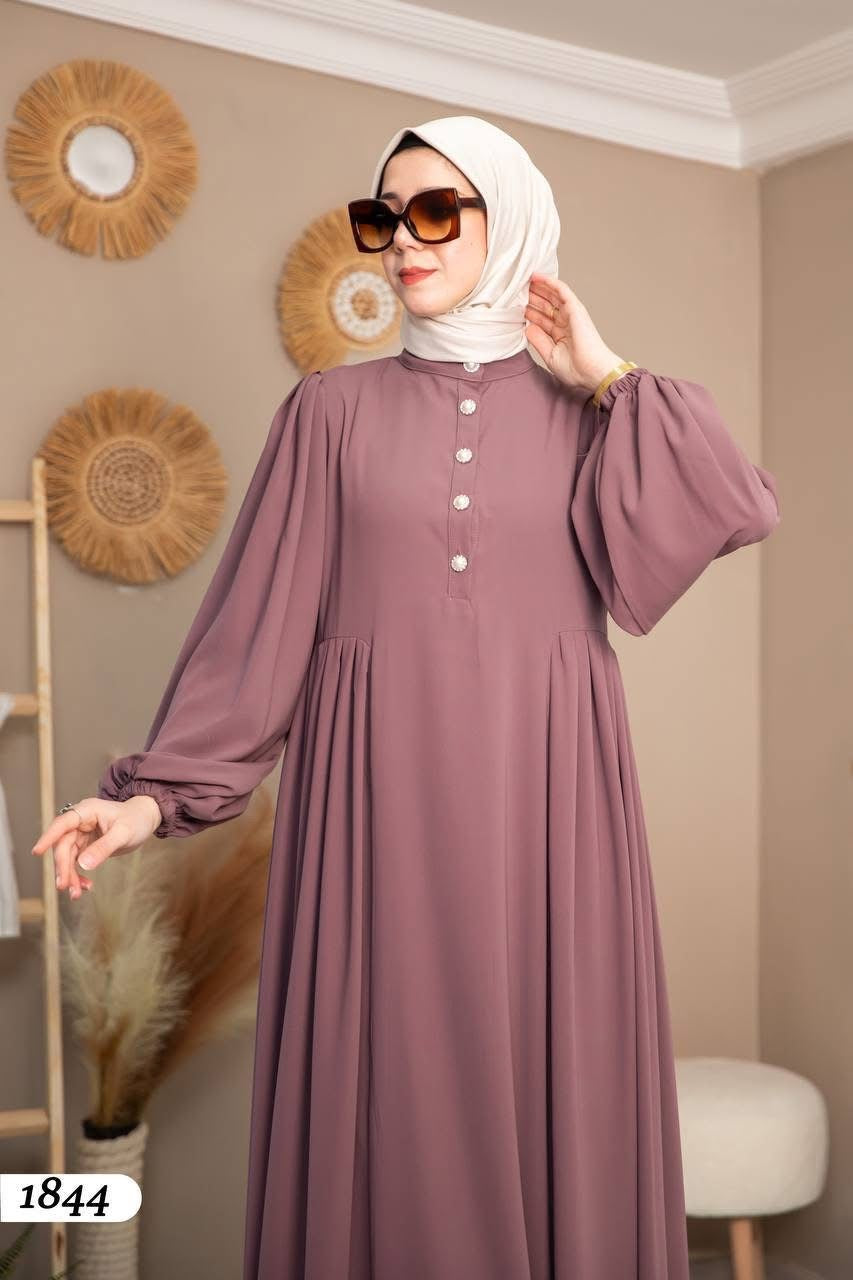 Elegant Plum Flowy Maxi Dress – Timeless Modest Fashion