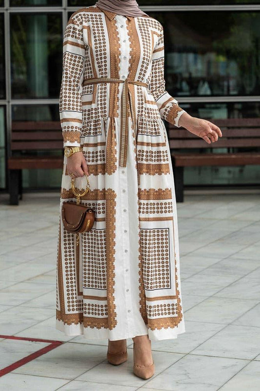 Nour Scarf Bloom | Breastfeeding-Friendly Modest Maxi Dress